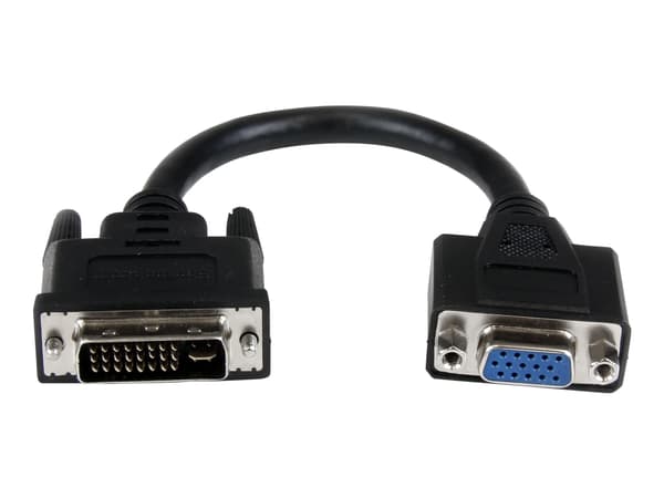 StarTech.com 8in DVI to VGA Cable Adapter - DVI-I Male to VGA Female Dongle Adapter (DVIVGAMF8IN) - VGA-adapter - DVI-I (hann) til HD-15 (VGA) (hunn)