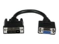 Miniatyrbilde 4 av 5: StarTech.com 8in DVI to VGA Cable Adapter - DVI-I Male to VGA Female Dongle Adapter (DVIVGAMF8IN) - VGA-adapter - DVI-I (hann) til HD-15 (VGA) (hunn)