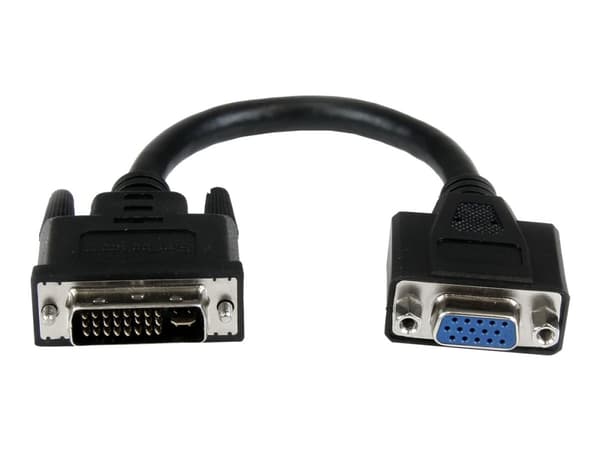 StarTech.com 8in DVI to VGA Cable Adapter - DVI-I Male to VGA Female Dongle Adapter (DVIVGAMF8IN) - VGA-adapter - DVI-I (hann) til HD-15 (VGA) (hunn)