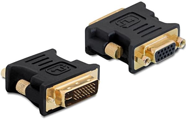 Delock - VGA-adapter - DVI-I (hann) til HD-15 (VGA) (hunn) - tommelskruer - for P/N: 95253