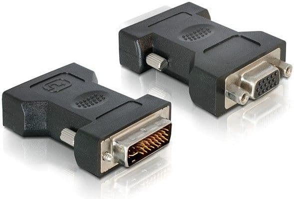 Delock - VGA-adapter - DVI-I (hann) til HD-15 (VGA) (hunn) - tommelskruer - for P/N: 95253