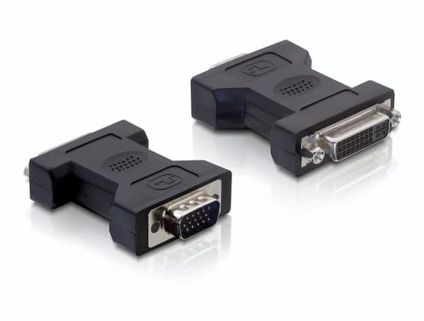 Delock - VGA-adapter - DVI-I (hunn) til HD-15 (VGA) (hann) - tommelskruer