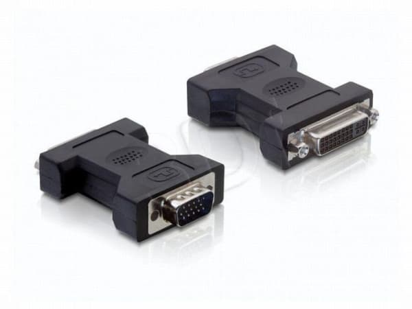 Delock - VGA-adapter - DVI-I (hunn) til HD-15 (VGA) (hann) - tommelskruer