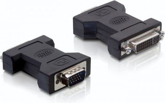 Delock - VGA-adapter - DVI-I (hunn) til HD-15 (VGA) (hann) - tommelskruer