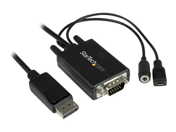 StarTech.com 10 ft / 3m DisplayPort to VGA Adapter Cable with Audio - DisplayPort-adapter - DisplayPort (hane) till 15 pin D-Sub (DB-15), mini-phone