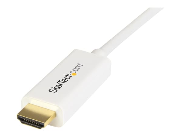 StarTech.com Mini DisplayPort to HDMI Converter Cable - 6 ft (2m) - mDP to HDMI Adapter with Built-in Cable - (M / M) Ultra HD 4K (MDP2HDMM2MW) - Ada
