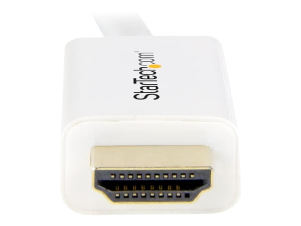 StarTech.com Mini DisplayPort to HDMI Converter Cable - 6 ft (2m) - mDP to HDMI Adapter with Built-in Cable - (M / M) Ultra HD 4K (MDP2HDMM2MW) - Ada