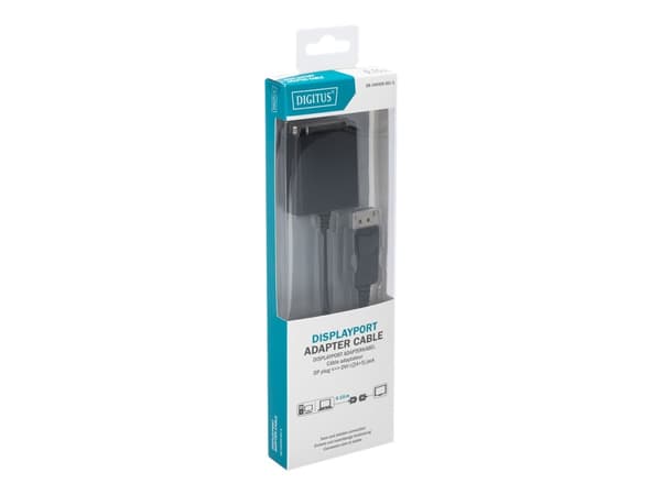 DIGITUS - Bildskärmsadapter - dubbel länk - DisplayPort (hane) till DVI-I (hona) - 15 cm - formpressad - svart