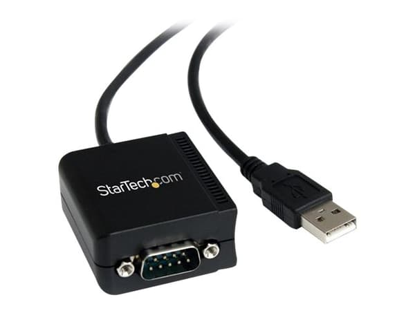 StarTech.com FTDI USB till seriell RS232-kabeladapter med 1 port och optisk isolering - Seriell adapter - USB - RS-232 - svart