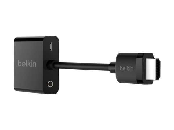 Belkin - Video adapter - HDMI hann til HD-15 (VGA), Micro-USB Type B hunn - 25 cm - svart - avstandsskruer