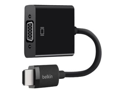 Belkin - Video adapter - HDMI hann til HD-15 (VGA), Micro-USB Type B hunn - 25 cm - svart - avstandsskruer