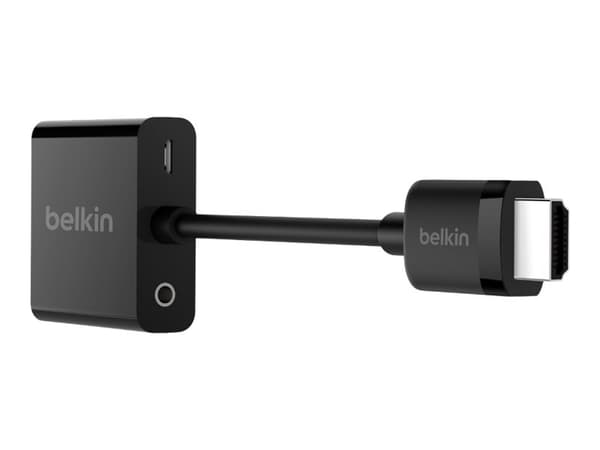 Belkin - Video adapter - HDMI hann til HD-15 (VGA), Micro-USB Type B hunn - 25 cm - svart - avstandsskruer