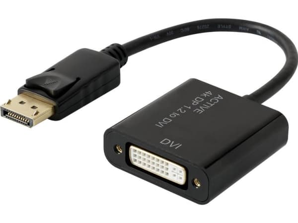 Renkforce RF-4299048, 0,1 m, DisplayPort, DVI, Hankoppling, Honkoppling, Rak