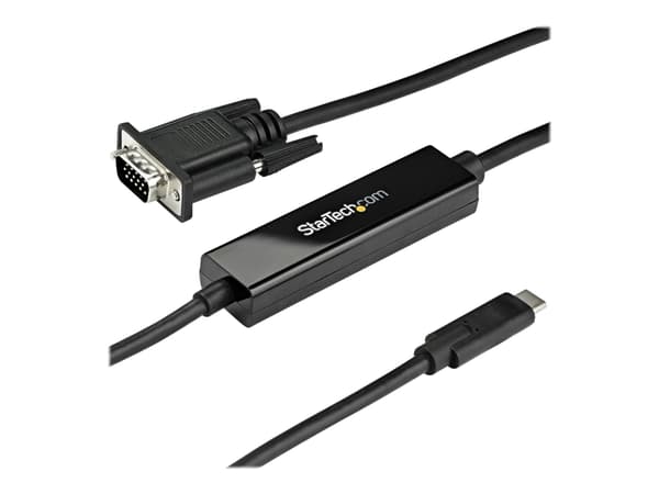 StarTech.com 3ft (1m) USB C to VGA Cable, 1920x1200/1080p USB Type C to VGA Video Active Adapter Cable, Thunderbolt 3 Compatible, Laptop to VGA Monit
