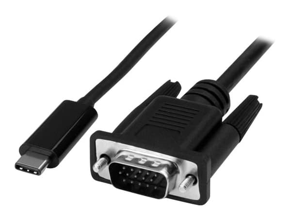 StarTech.com 3ft (1m) USB C to VGA Cable, 1920x1200/1080p USB Type C to VGA Video Active Adapter Cable, Thunderbolt 3 Compatible, Laptop to VGA Monit