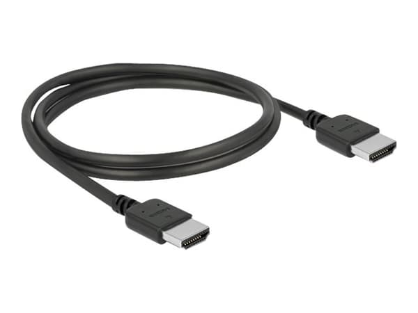 Delock Premium - Premium High Speed - HDMI-kabel med Ethernet - HDMI hann til HDMI hann - 2 m - tredobbeltskjermet snodd ledningspar - svart - 4K-stø