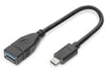 Miniatyrbild 4 av 5: ASSMANN - USB-kabel - USB typ A (hona) till 24 pin USB-C (hane) - USB 3.0 - 15 cm - formpressad - svart