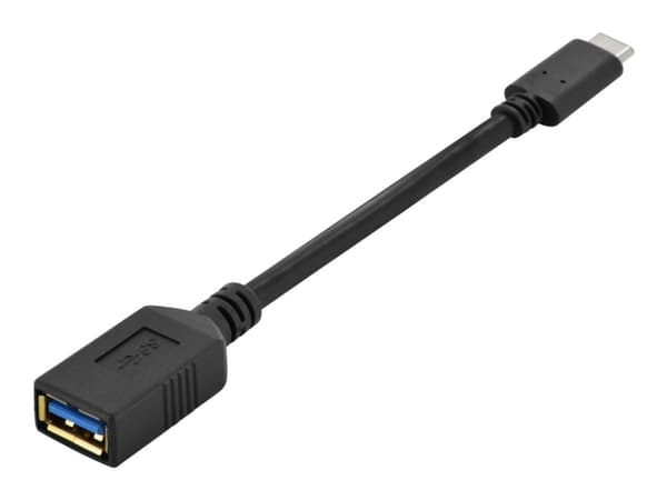 ASSMANN - USB-kabel - USB typ A (hona) till 24 pin USB-C (hane) - USB 3.0 - 15 cm - formpressad - svart