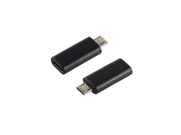 S-Conn 14-05019, USB 2.0 MicroB, USB 3.1 C, Svart