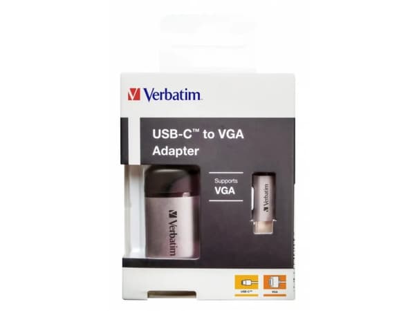 Verbatim - Video adapter - 24 pin USB-C (hann) til HD-15 (VGA) (hunn) - USB 3.1 Gen 1 - 10 cm