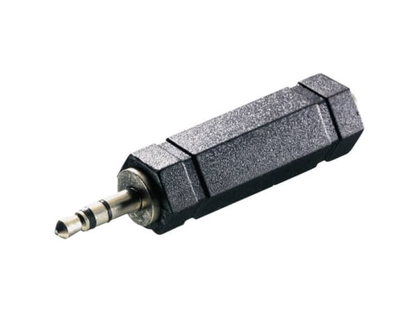 SpeaKa Professional SP-7869824 Jack Audio Adapter [1x Jackstik 3,5 mm - 1x Jacktilslutning 6,3 mm] Sort