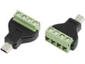 Miniatyrbilde 1 av 3: TRU COMPONENTS MN-USB4M USB-stik med skruetilslutning Stik, lige Mini USB-stik type B Indhold: 1 stk