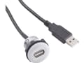 Miniatyrbild 1 av 3: TRU COMPONENTS USB-05 USB-indbygningsstik 2.0 Tilslutning, indbygning USB-stiktype A, belyst på USB-stiktype A med 60 cm kabel Indhold: 1 stk