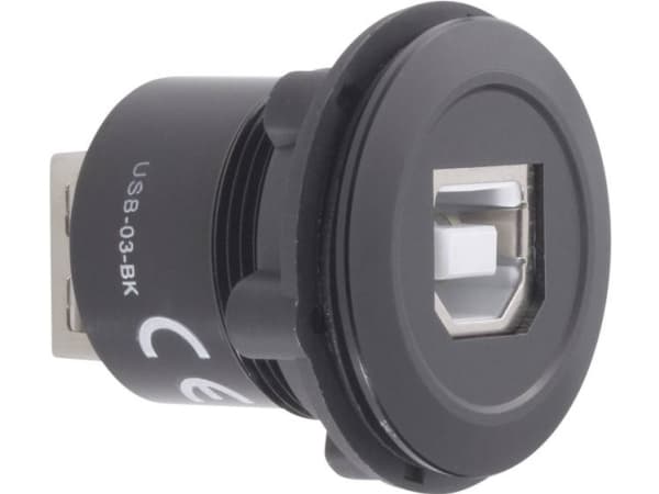 USB uppoasennusliitin 2.0 USB-03-BK USB-liitin (tyyppi B) USB-liittimeen (tyyppi A) 1229319 TRU COMPONENTS Sisältö: 1 kpl