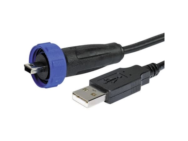 USB-stikforbindelses-adapter 2.0 - IP68 Stik, lige PX0441/2M00 USB A/mini USB B PX0441/2M00 Bulgin Indhold: 1 stk