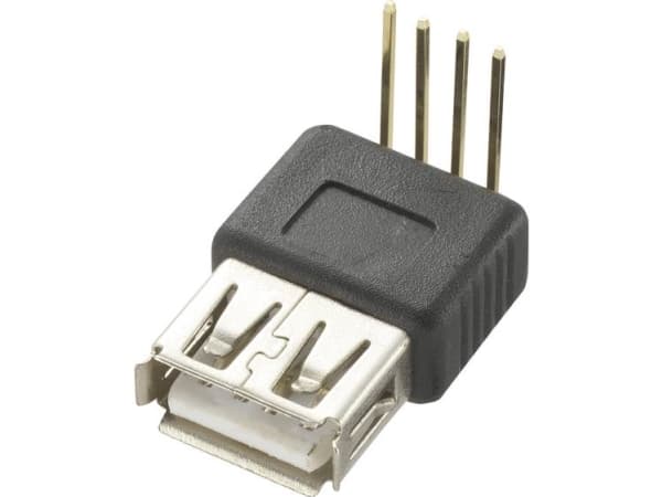 USB-stik PCB montering Tilslutning, vinklet Typ A 90° USB-tilslutning (type A, 90° 774932 TRU COMPONENTS Indhold: 1 stk