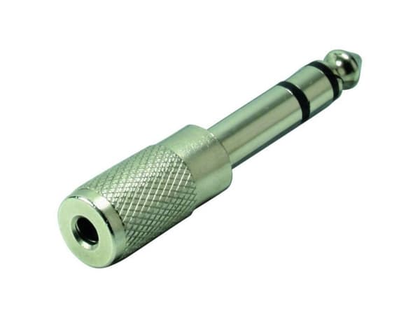 TRU COMPONENTS Jack-adapter Jackstik 6,3 mm - Jacktilslutning 3,5 mm Stereo Poltal:3 1 stk