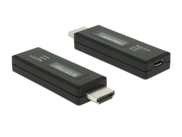 DeLOCK 63327, HDMI-A 19 pin, USB Type Micro-B, Svart
