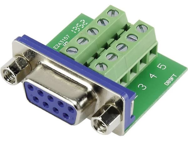 TRU COMPONENTS DSUB09F-10TB-2 1229331 D-SUB-tilslutning 90 ° Poltal: 9 Skruer 1 stk