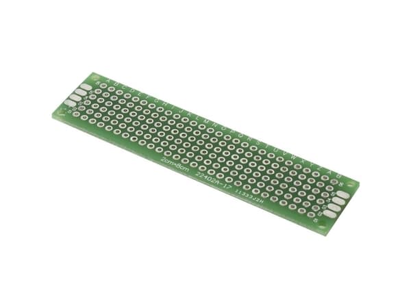 Tru Components Pcb2-2080 Experiment Printed Circuit Board Epoxide Lxw 80 Mm X 20 Mm 35 Μm Grid Size 2.54 Mm Content 1 Pc