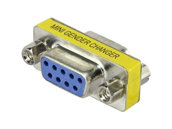 Renkforce RF-4230660, D-Sub 9-pin, D-Sub 9-pin, Metallisk, Gult