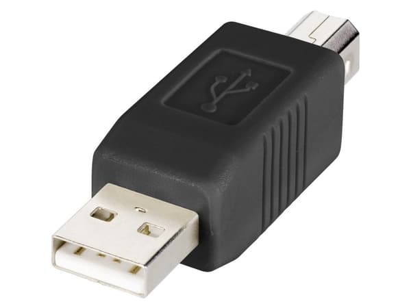 Renkforce RF-4078647, USB 2.0 A, USB 2.0 B, Sort