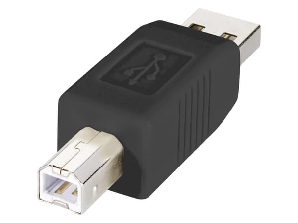 Renkforce RF-4078647, USB 2.0 A, USB 2.0 B, Sort