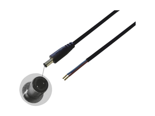BKL Electronic Lavvoltstilslutningskabel Lavspændingsstik - åben ende 5.50 mm 2.50 mm 2.00 m 1 stk