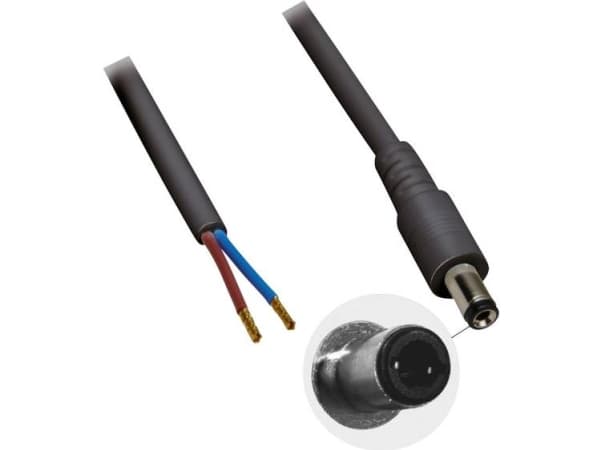 BKL Electronic Lavvoltstilslutningskabel Lavspændingsstik - åben ende 5.50 mm 2.50 mm 2.00 m 1 stk