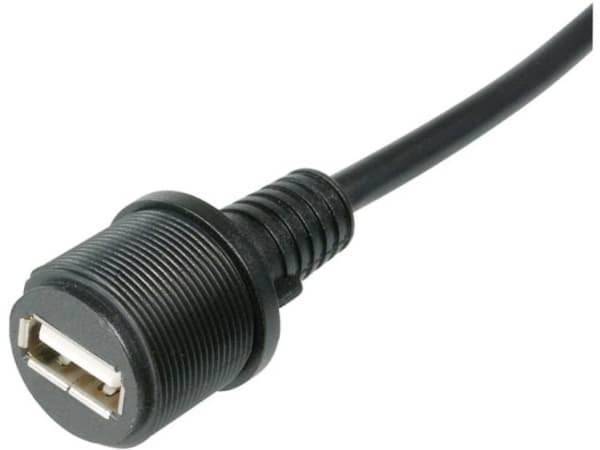 USB-stik 2.0 - IP67 Tilslutning, indbygning USB A-bøsning med 1 m kabel ASSMANN WSW Indhold: 1 stk
