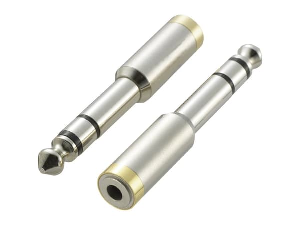 SpeaKa Professional SP-6672044 KKA-635 Jack Audio Adapter [1x Jackstik 6,3 mm - 1x Jacktilslutning 3,5 mm] Sølv