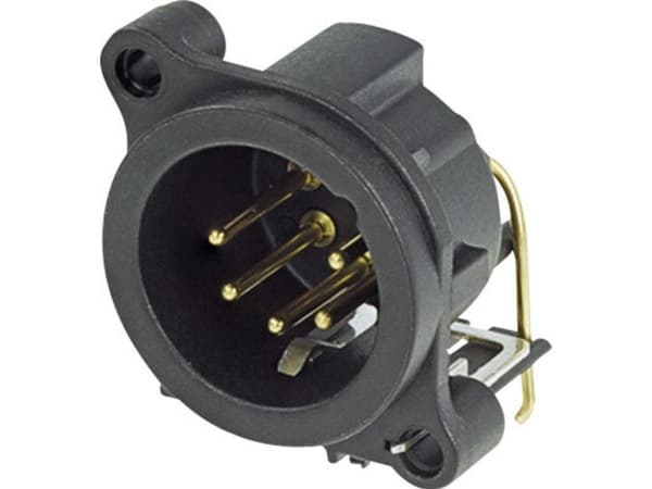 Neutrik NC5MAH, XLR, Svart, mässing, mässing, Polyamid, mässing, IP40, 1,5 V
