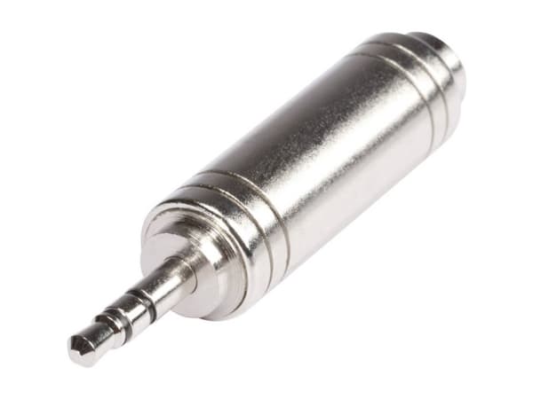 Hicon HI-JS3JS6-MF HI-JS3JS6-MF Jack Audio Adapter [1x Jackstik 3,5 mm - 1x Jacktilslutning 6,3 mm] Sølv