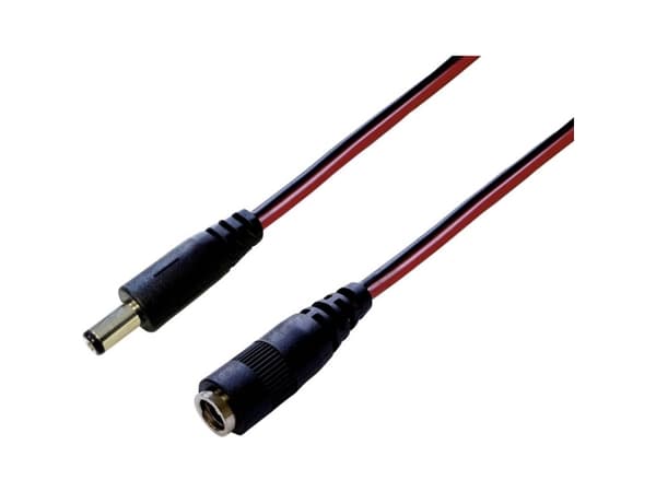 TRU COMPONENTS Lavvolts-forlængerkabel Lavspændingsstik - Lavspændingstilslutning 5.5 mm 2.1 mm 5.5 mm 2.5 mm 3.00 m 1 stk