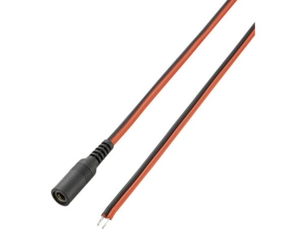 VOLTCRAFT Lavvoltstilslutningskabel Lavspændingstilslutning - åben ende 5.5 mm 2.5 mm 5.5 mm 2.5 mm 2.00 m 1 stk