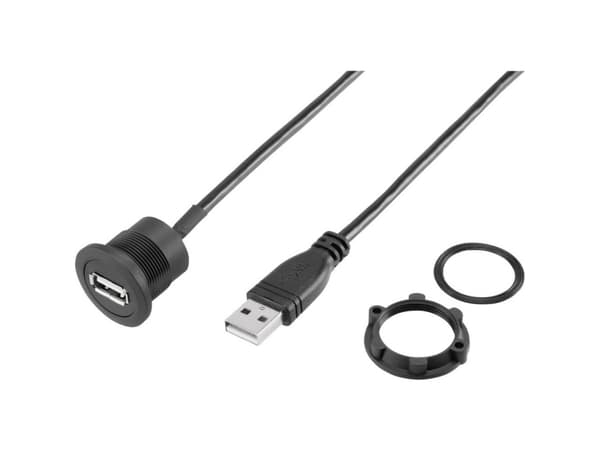 Ett inbyggt USB-uttag 2.0 USB-20-BK TRU KOMPONENTER Innehåll: 1 st