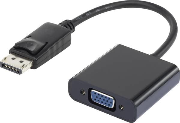 Renkforce RF-4212174, 0,12 m, DisplayPort, VGA (D-Sub), Hankoppling, Hankoppling, Rak