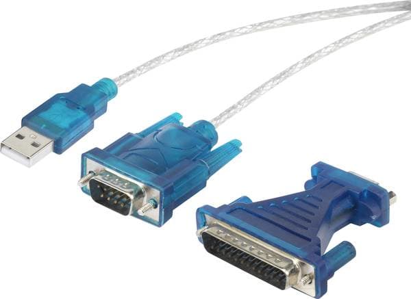 Renkforce RF-4222053, Musta, 0,4 m, USB A-tyyppi, DB-25, Uros, Uros