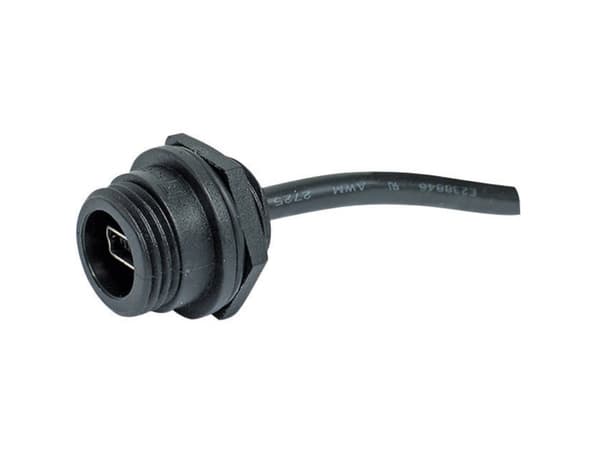 Mini-USB B-indbygningskobling 2.0 - IP68 Tilslutning, indbygning PX0443 Crimp-stik PX0443 Bulgin Indhold: 1 stk