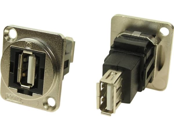 XLR-adapter USB A-koppling 2.0 till USB 2.0 A Female Adapter, infälld montering CP30208NM CP30208NM Cliff Innehåll: 1 st